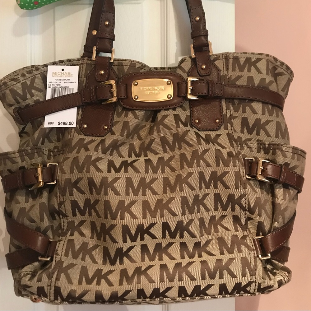 Michael Kors Gansevoort Logo Jacquard Tote